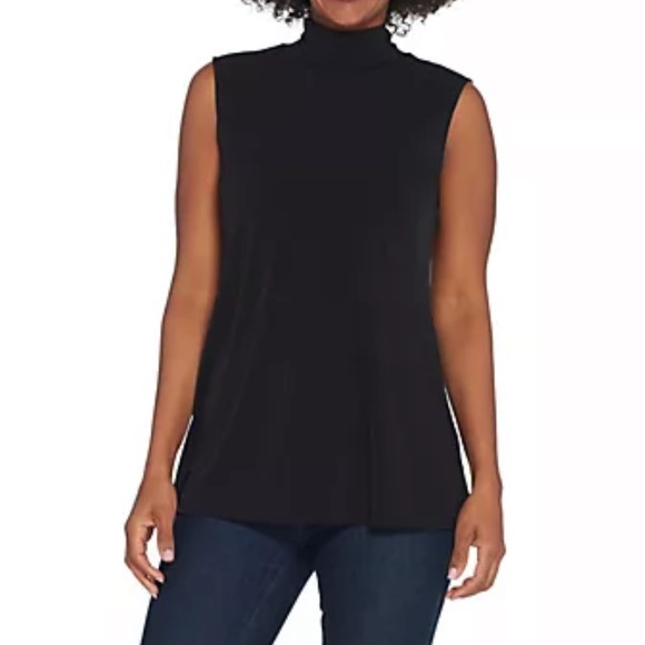 Susan Graver Modern Essentials Liquid Knit Mock Neck Top New Without Tags - Picture 5 of 7